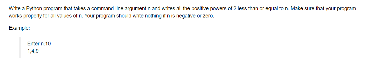 In python please Write a Python program that takes a command-line argument