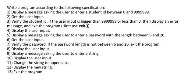 Write a python program according to the following specification: 1) Display a