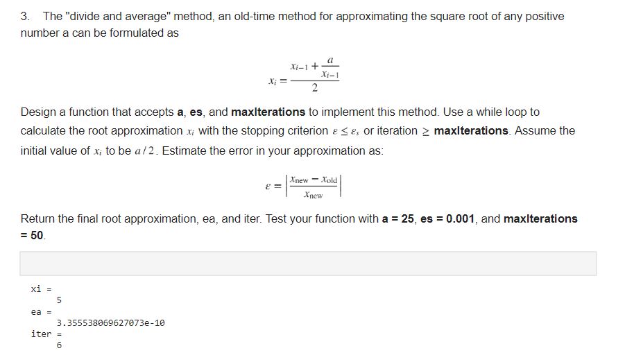  The "divide and average" method, an old-time method for approximating the