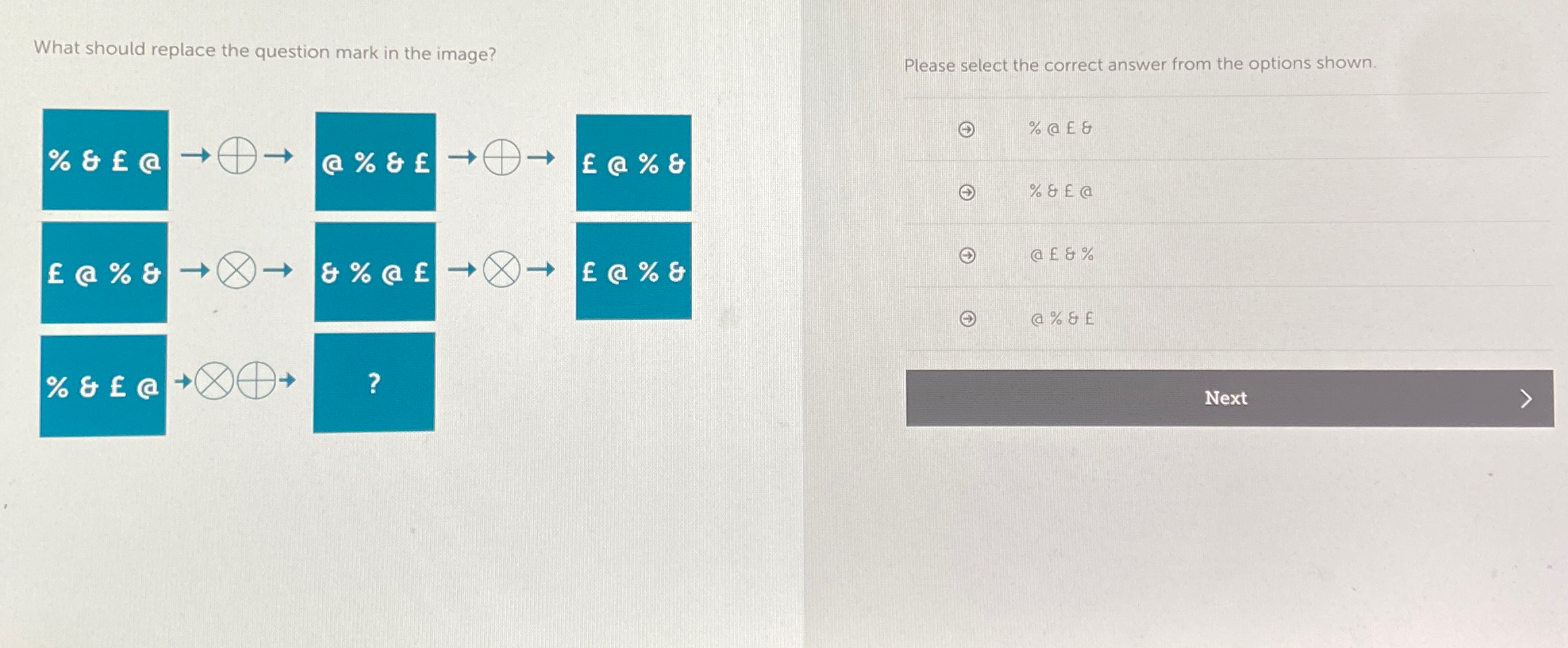  What should replace the question mark in the image? Please select