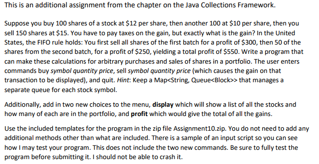 // Block.java /** A quantity and price of a block of
