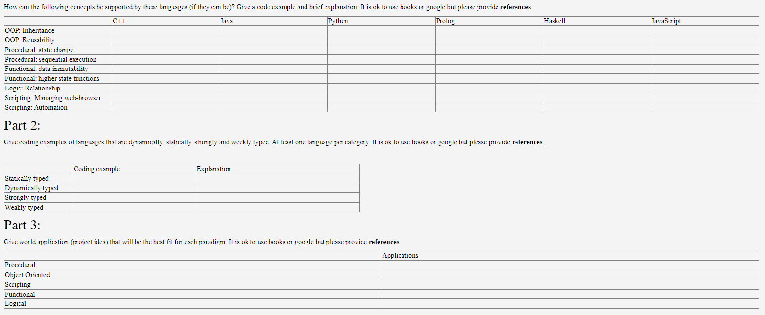  Part 3: Give world application (project idea) that will be the