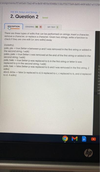  python. here is my code for this question, but when str1=