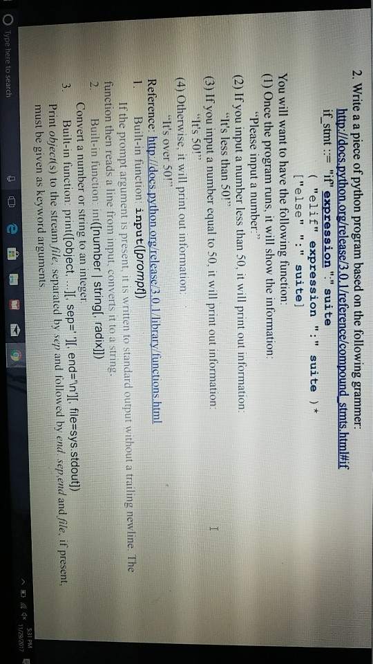  2. Write a a piece of python program based on the