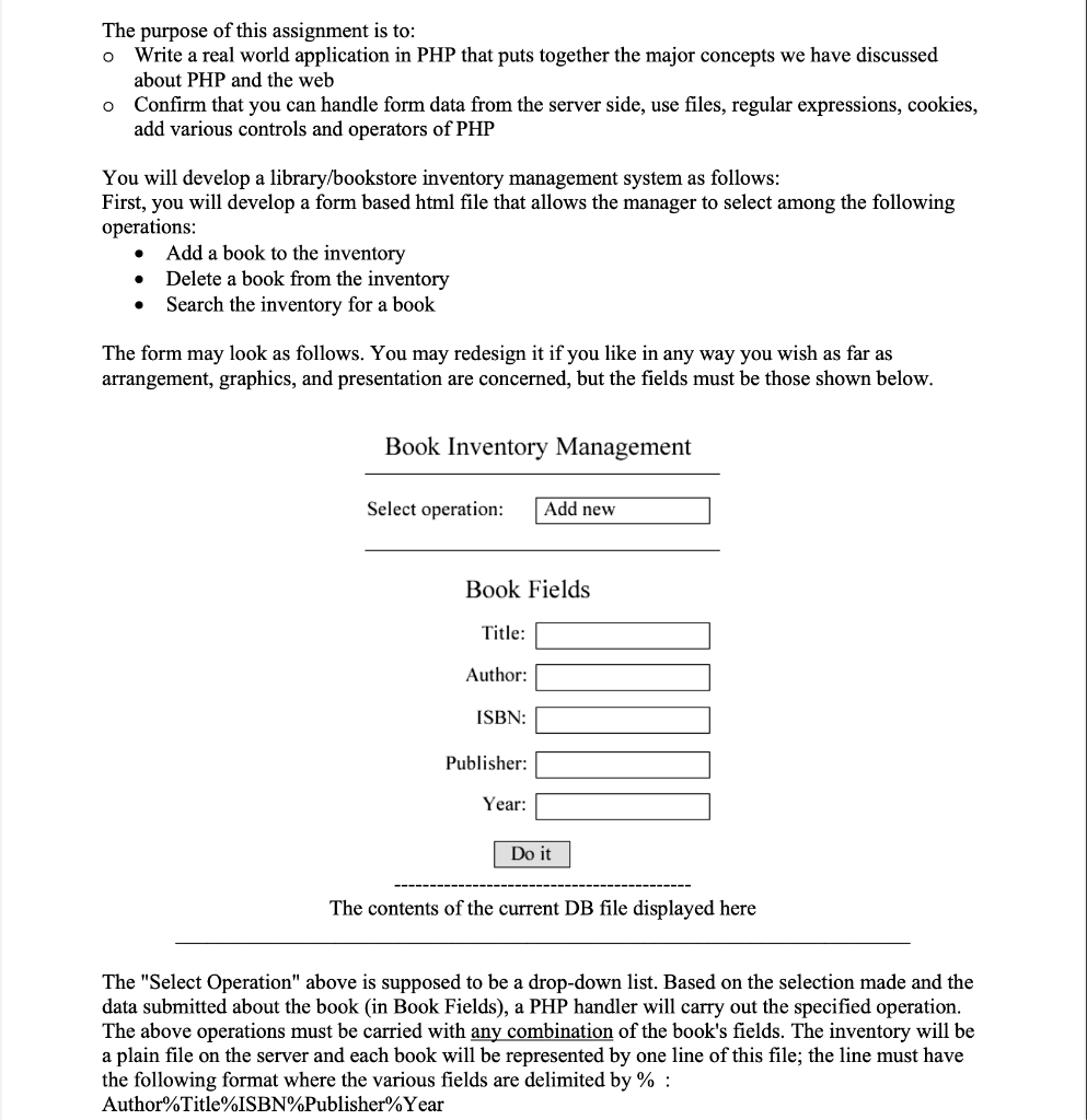 Input fields must be a separate HTML page. Form handler must be