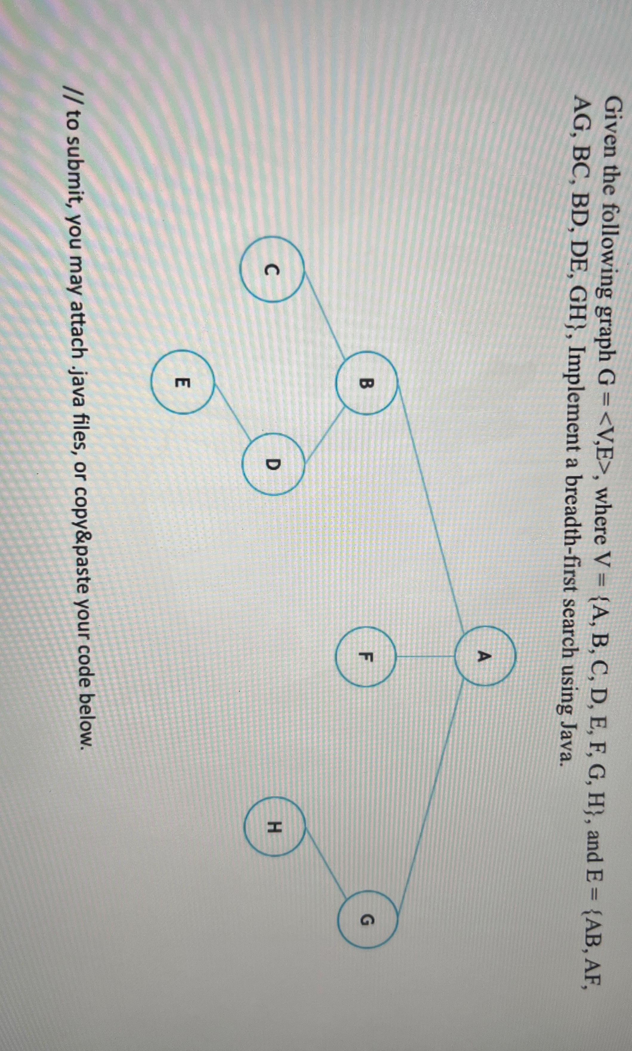  Implement a breadth-first search using java through net beans Given the