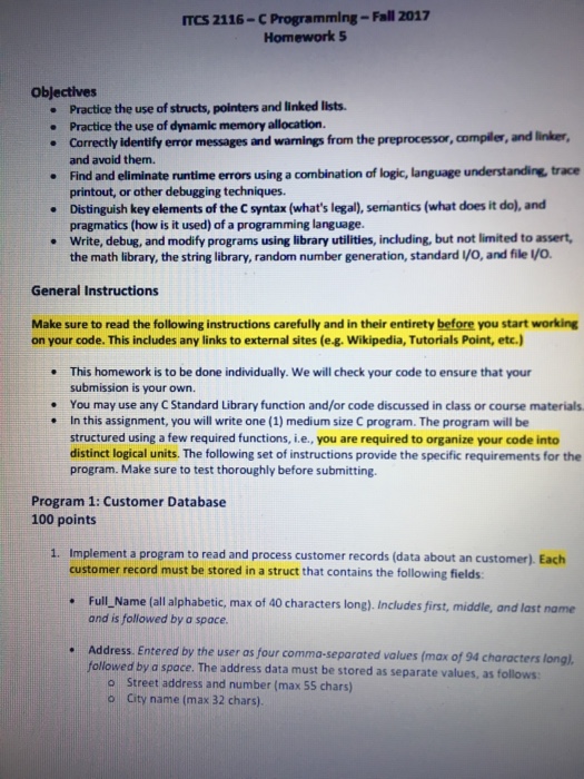  I need help with this homework. ITCS 2116-C Programming-Fall 2017 Homework