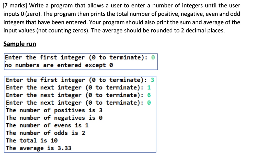  WRITE A JAVA ECLIPSE CODE PLEASE!!!!! [7 marks] Write a program