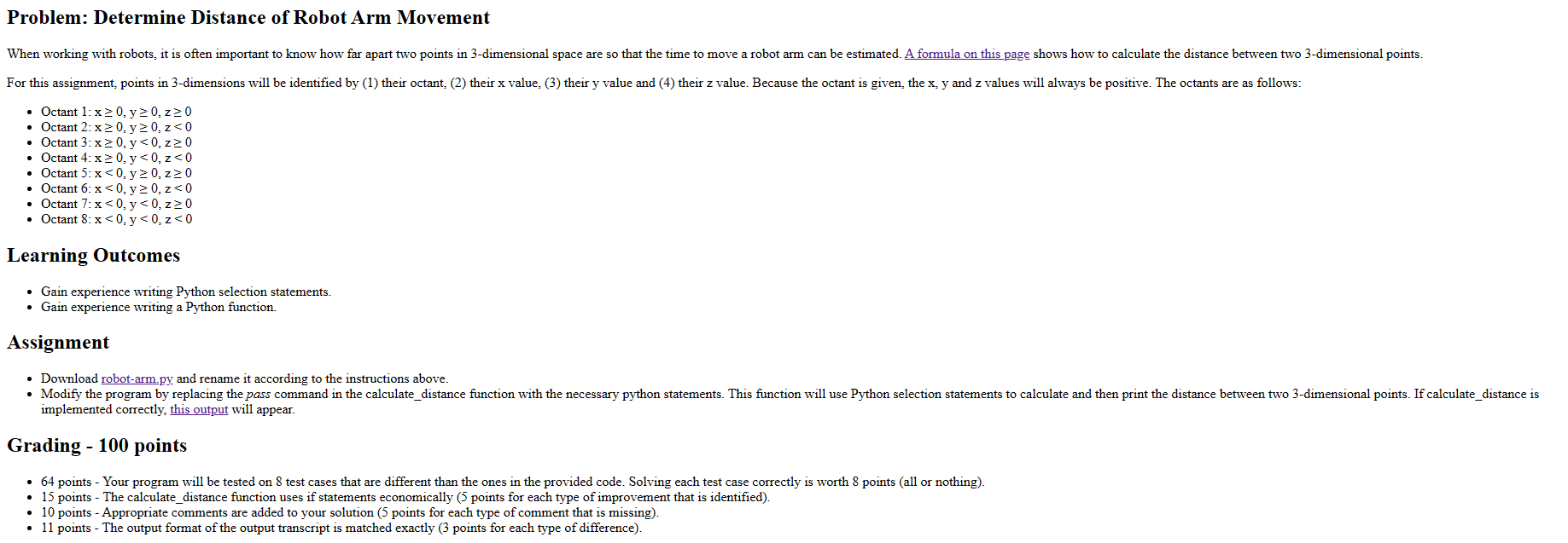  robot-arm.py # -----------------------------------------+ # Your name | # CSCI 107, Assignment