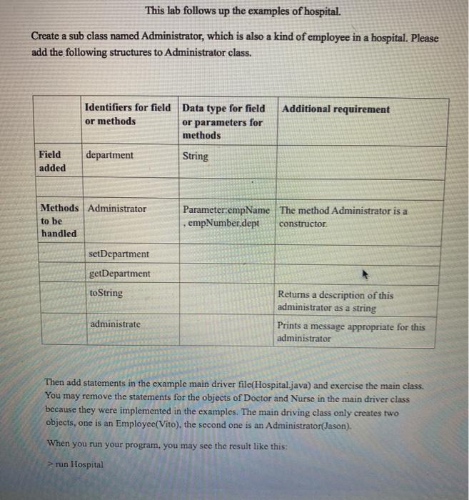 how do you do this on java This lab follows up the