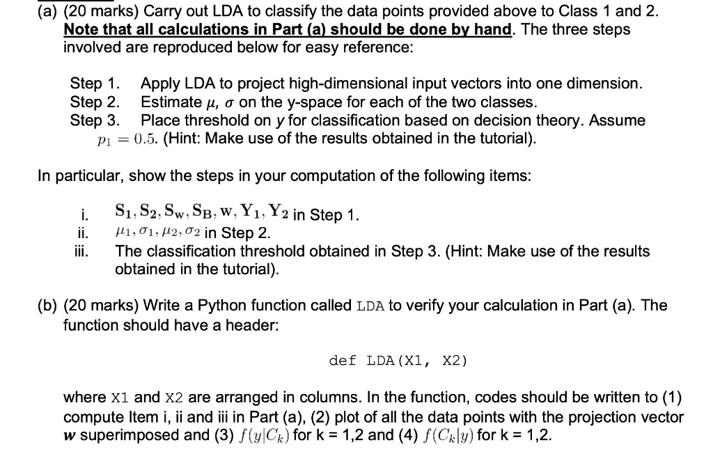 are training data points in Class 1 and 2, respectively. Xtest are