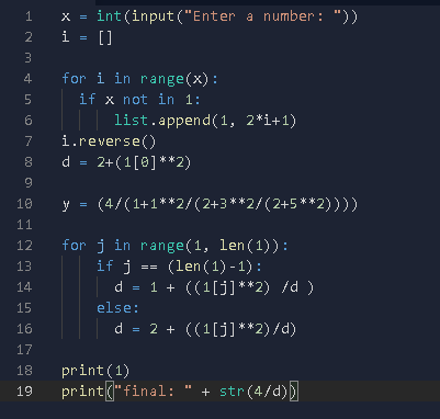 Can anyone convert this code from python to C?? 1 x =