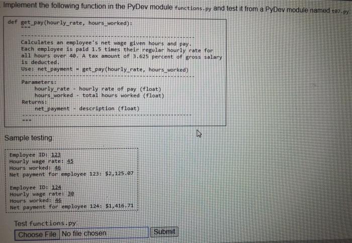  Implement the following function in the PyDev module functions.py and test