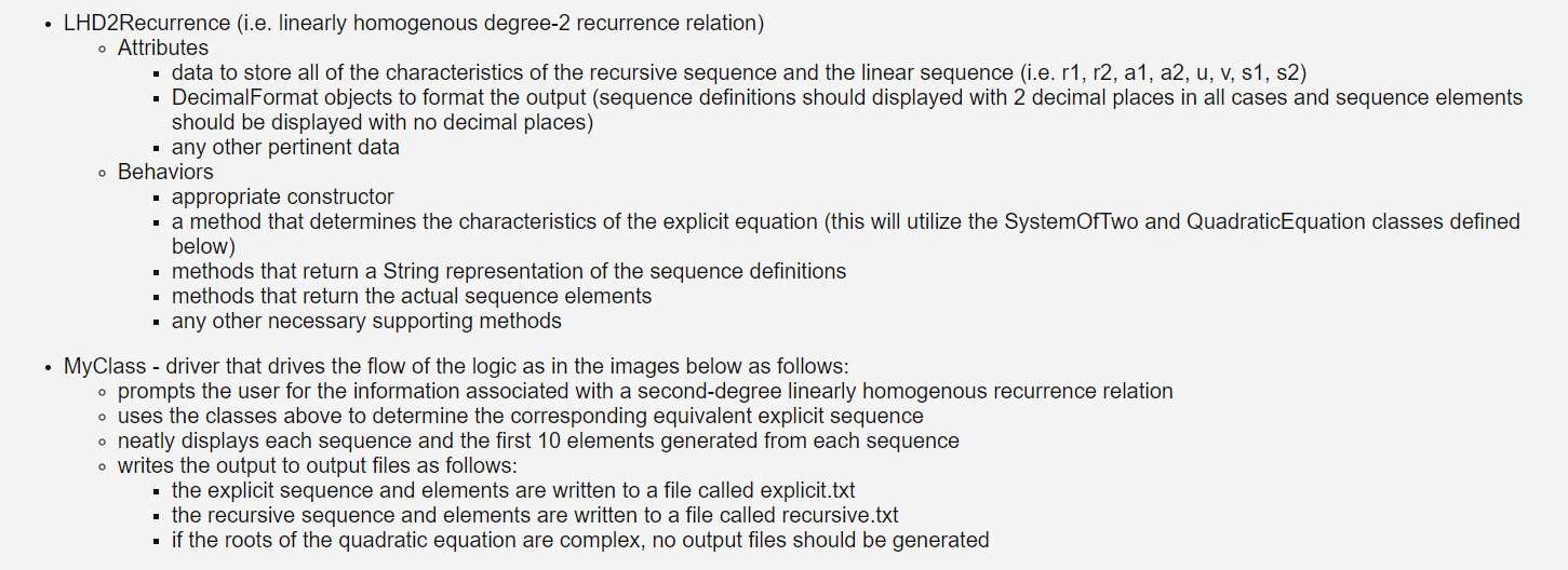 I need help with Java Recursive Assignment!!! Thank you - LHD2Recurrence (i.e.