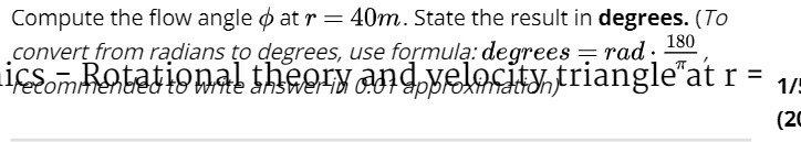 Compute the flew angle 9i: at T = 40171. State the