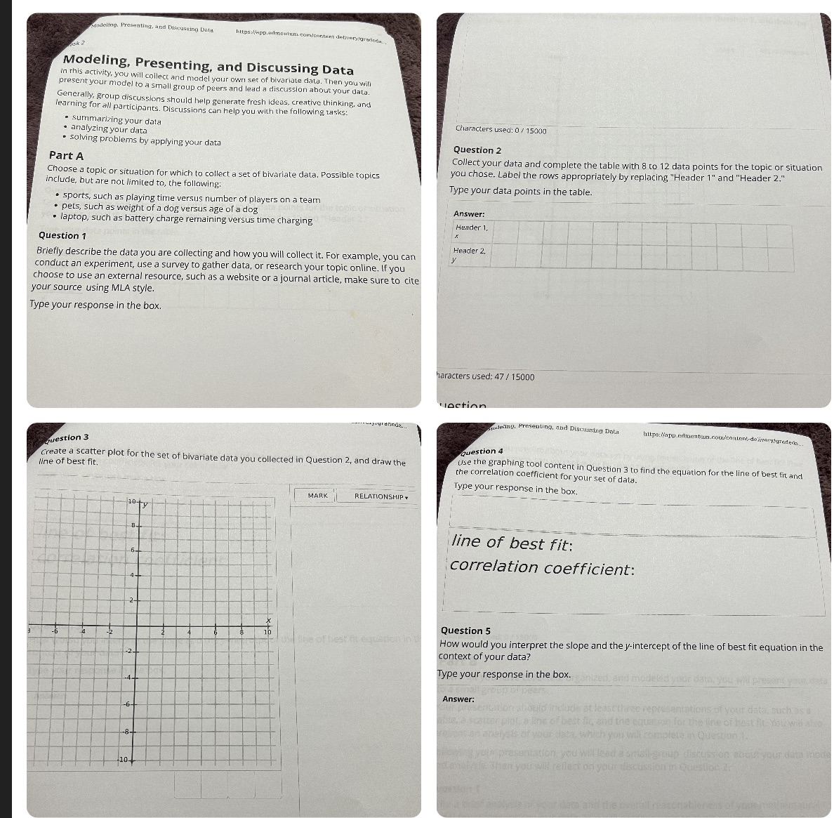  Modeling. Presenting, and Discussing Data https://App.admentum.com/content delivers/gracicris Modeling, Presenting, and Discussing