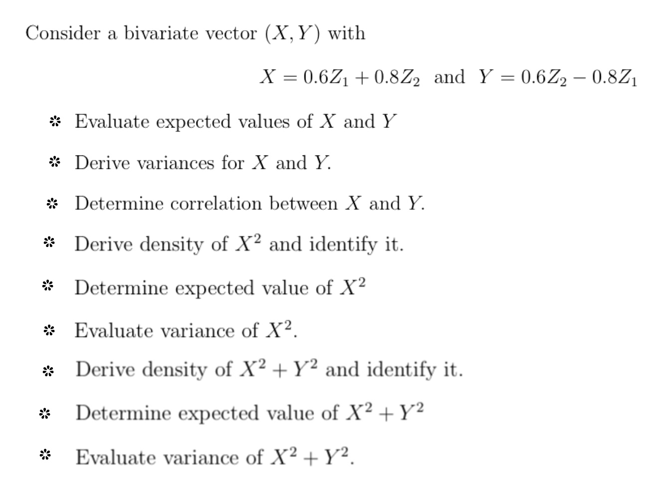 Please explain Consider a bivariate vector (X, Y) with X = 0.621