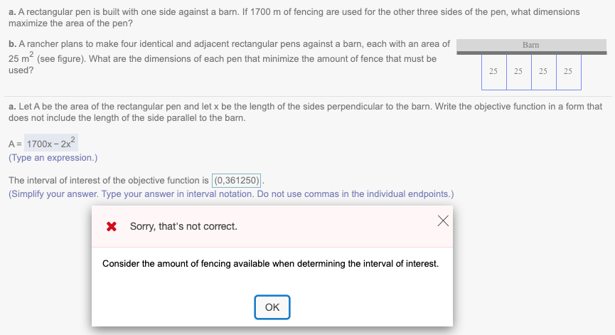  a. A rectangular pen is built with one side against a