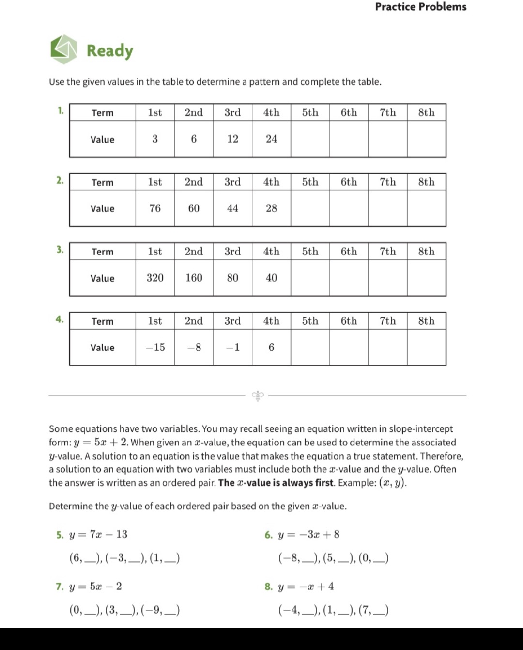 need help asap Practice Problems Ready Use the given values in the