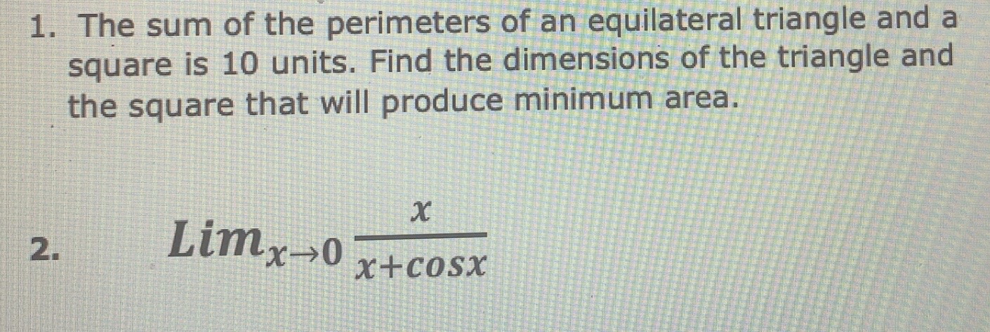 1,2,5. SHOW ALL WORK so I can verify my own steps. \f\f