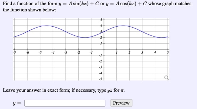 Find a function of the form>>>Please leave your answer in exact form