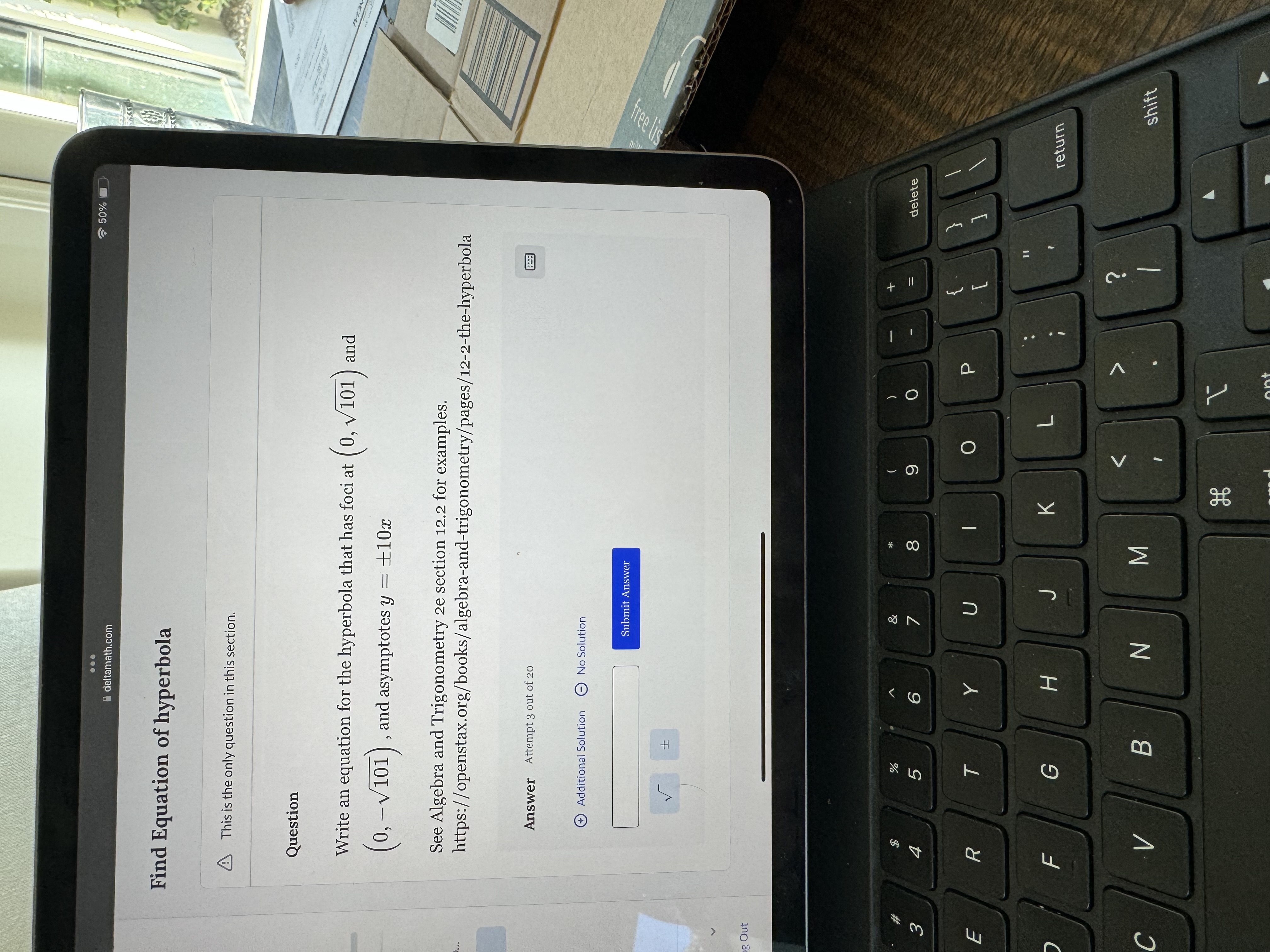 y' = 64. Identify the center, vertices, foci, and the asymptotes. Write