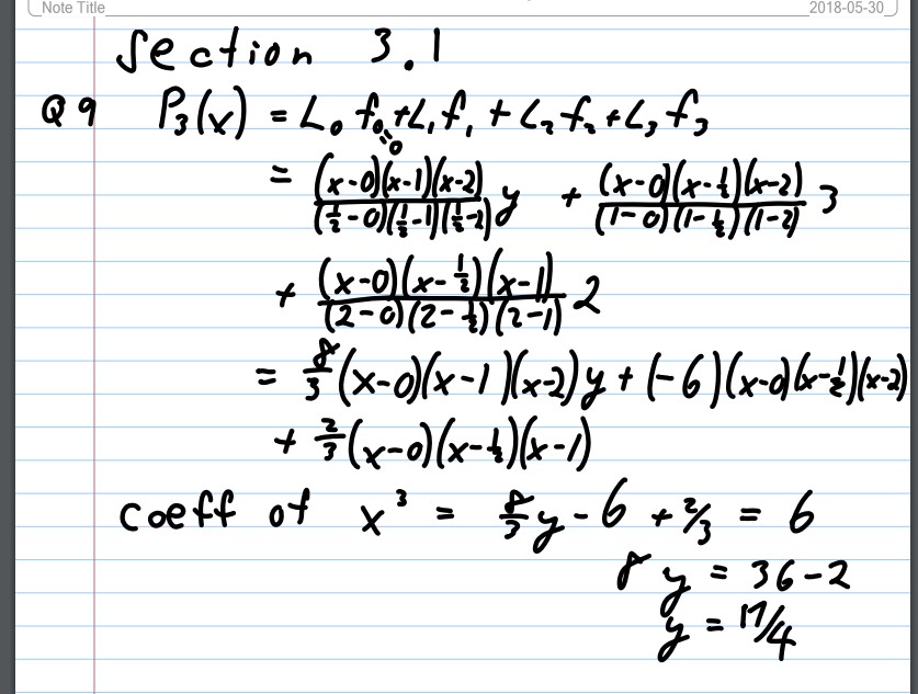 3), and (2, 2). The coefficient of x' in Py(x) is 6.