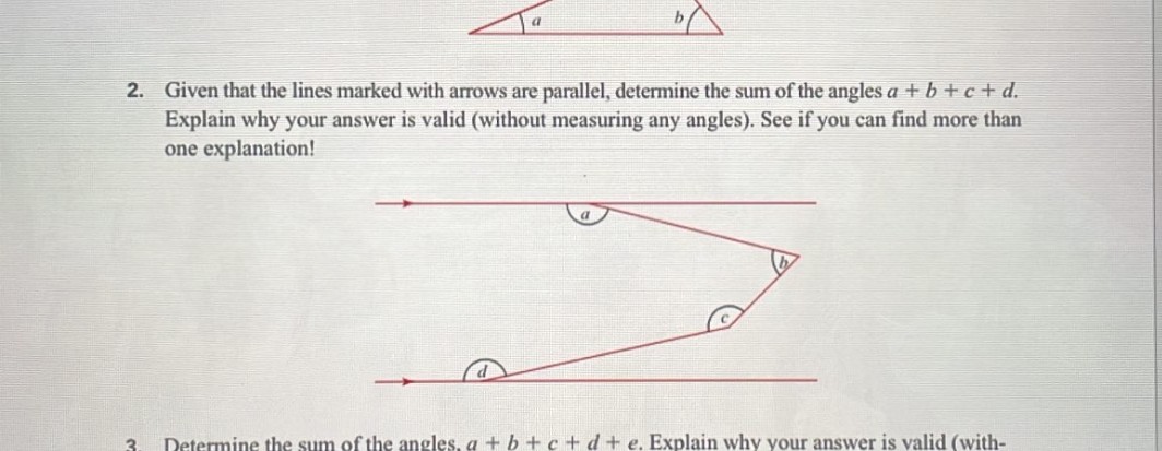  a 2. Given that the lines marked with arrows are parallel,