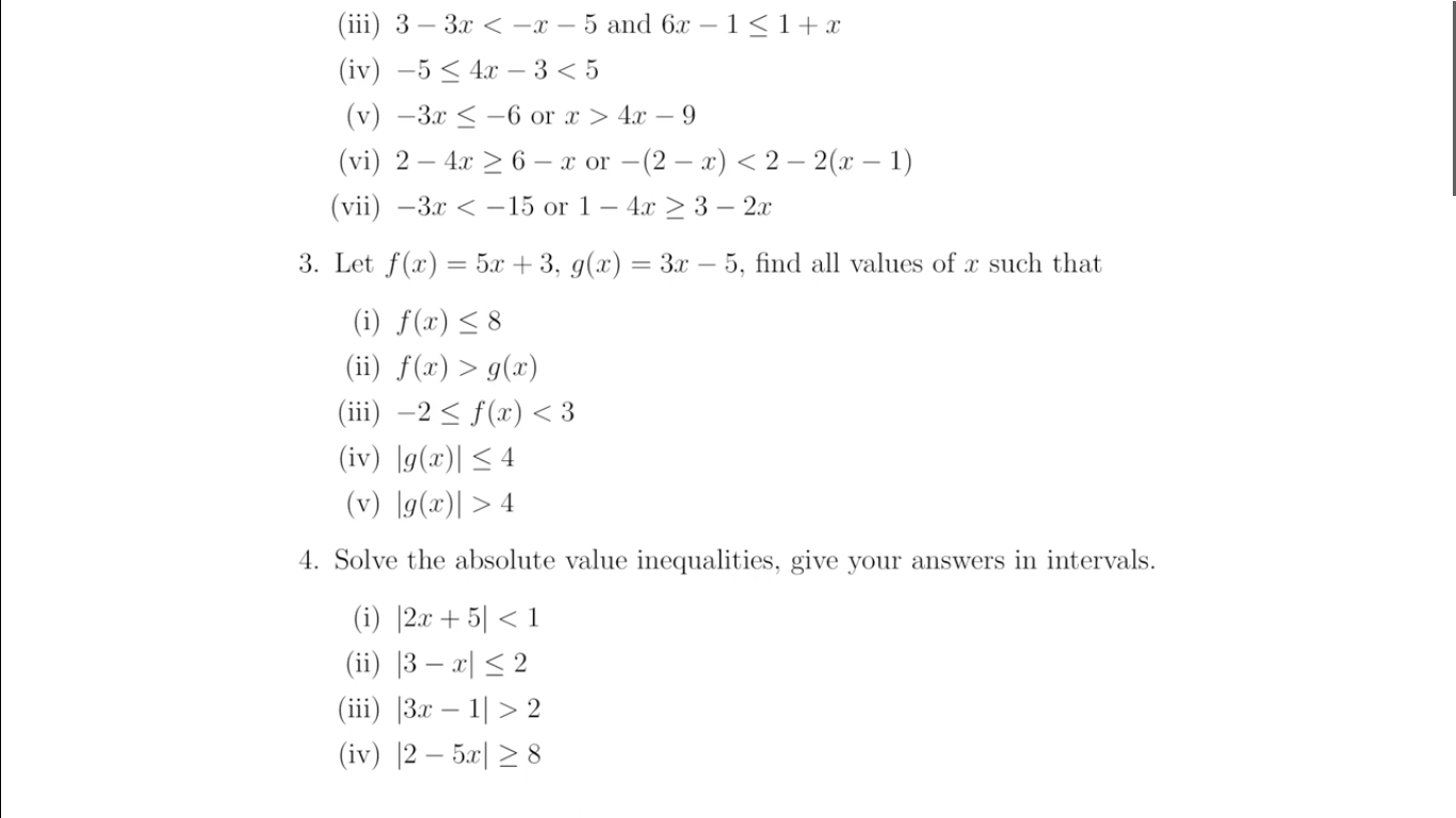 (iii) 3 - 3x 4x - 9 (vi) 2 - 4x