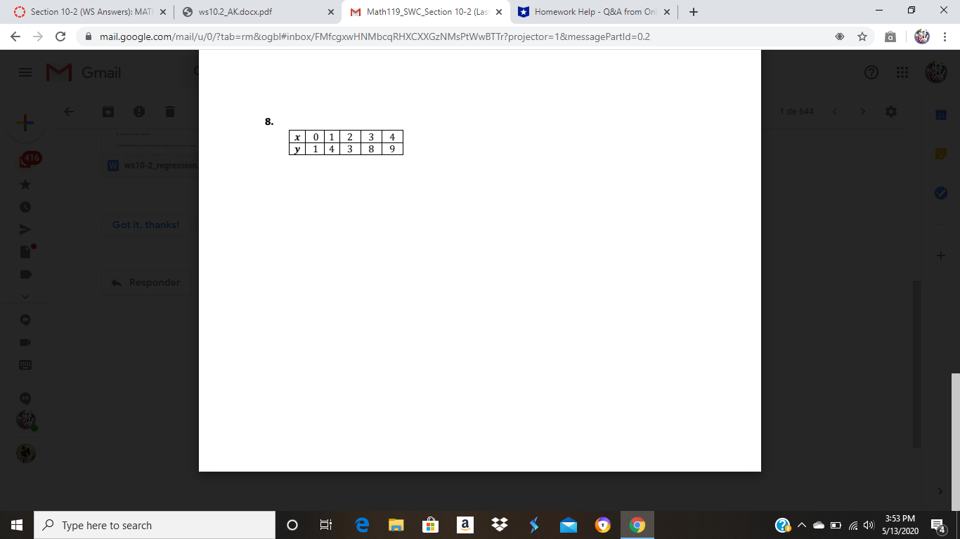 (a) Find the regression equation for the data points, and (b) graph