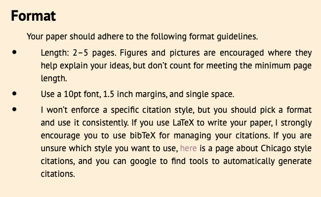 project. You will write a short paper about an application of differential