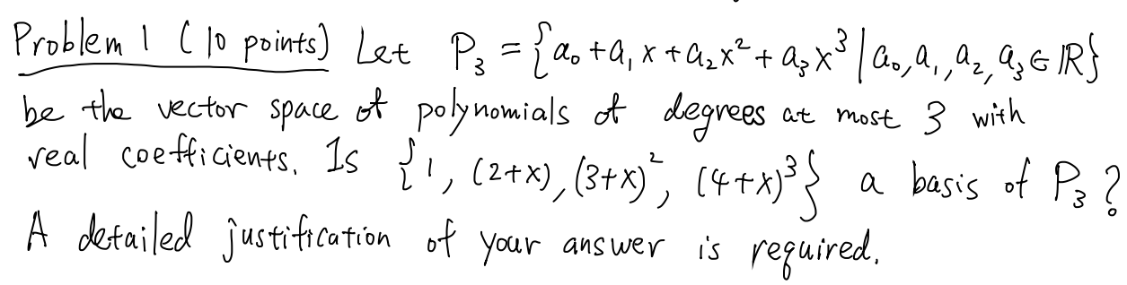  Problem I ( 10 points ) Let P , = ]