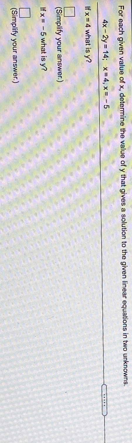 Can someone help me with this question For each given value of