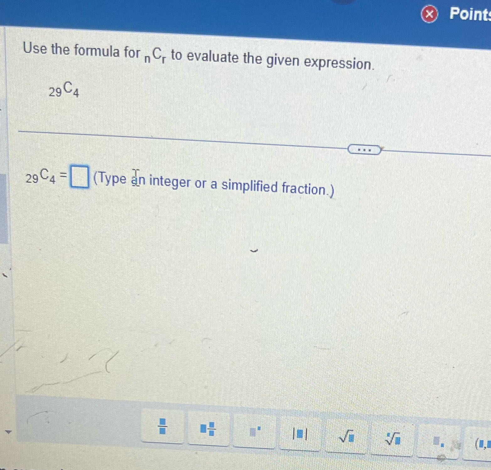 X Point Use the formula for , C, to evaluate the
