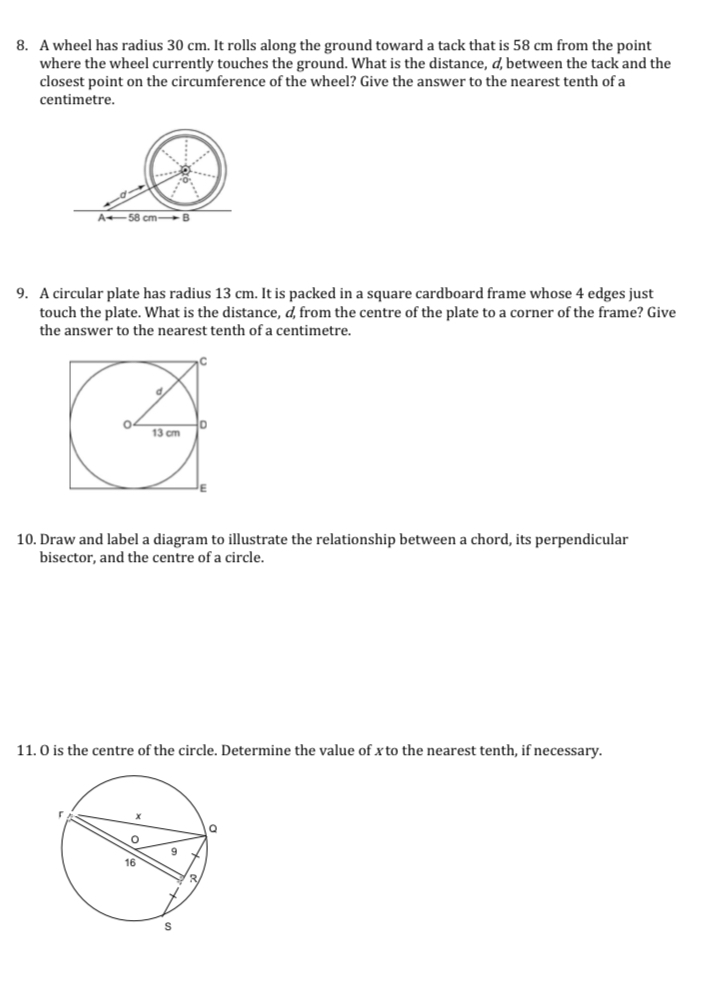 circle and point Q is a point of tangency. Determine the value