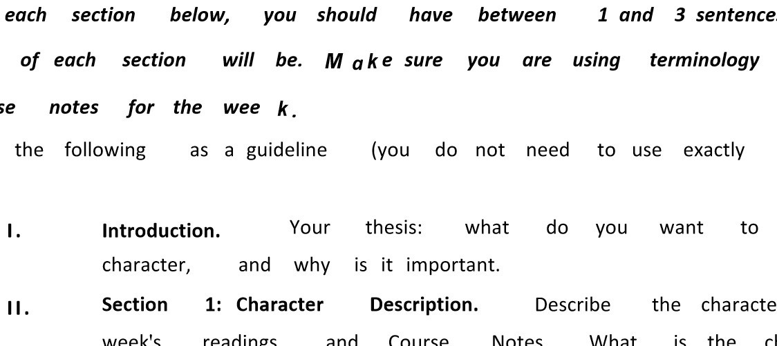 each section below, you should have between 1 and 3 sentence