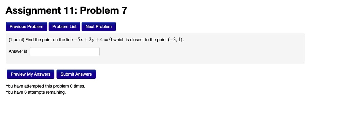  Assignment 11: Problem 7 Previous Problem Problem List Next Problem (1