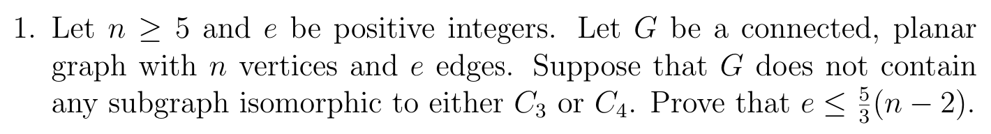  1. Let n 2 5 and e be positive integers. Let