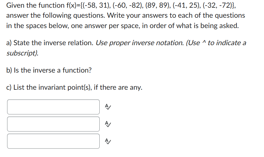 (-32, -72)}, answer the following questions. Write your answers to each of