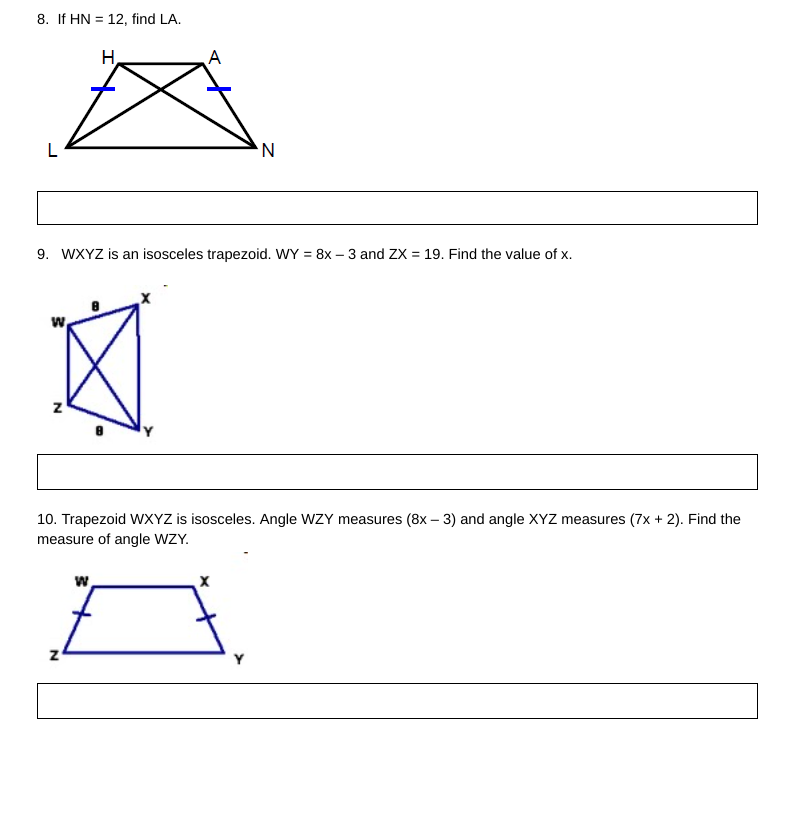 Congruent legs. 2. Find the length of the midsegment. V '3' w