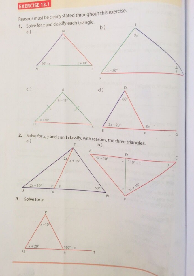 maths solution EXERCISE 13.1 Reasons must be clearly stated throughout this exercise.
