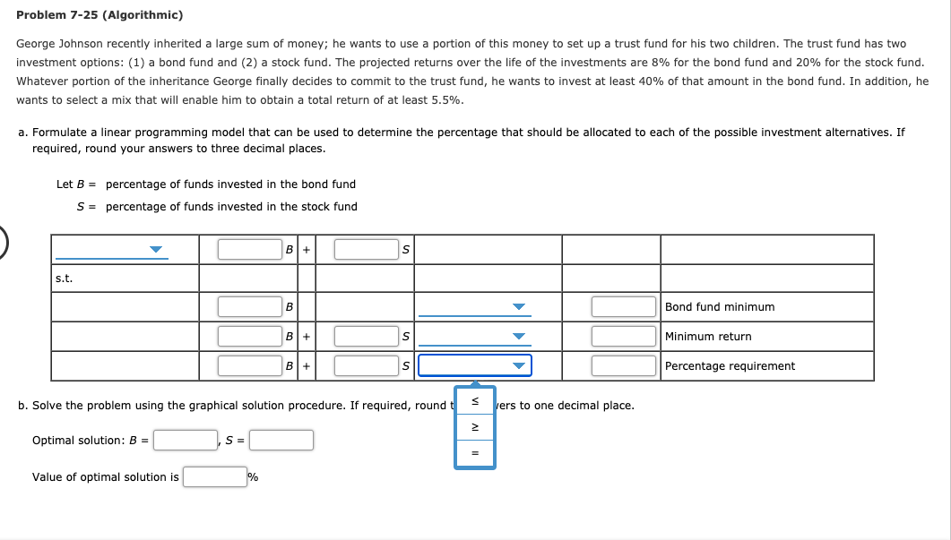 The trust fund has two investment options: (1) a bond fund and