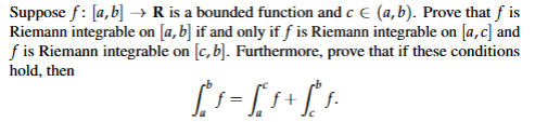  Suppose f: [a, b] -> R is a bounded function and