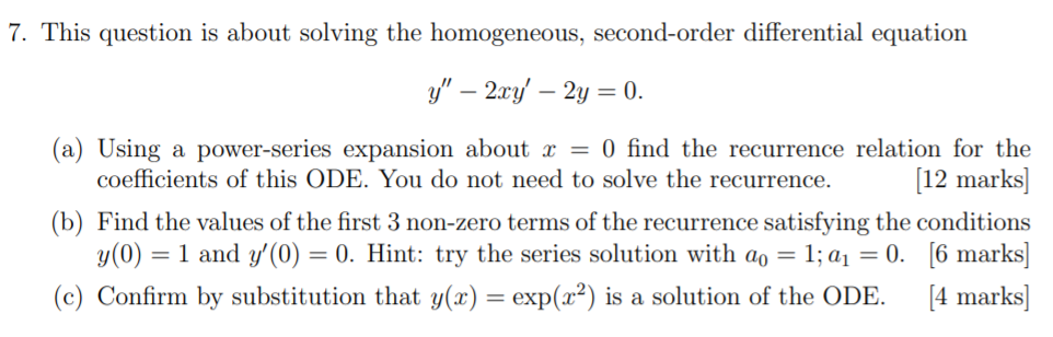 homogeneous second order differential equation 7. This question is about solving the