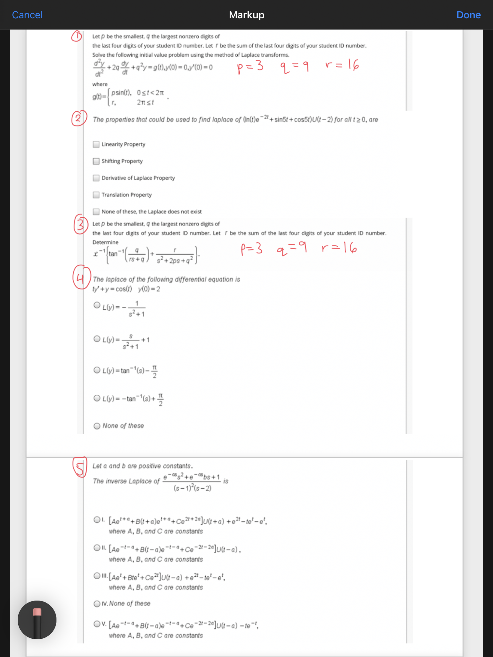 please answer 5 problems below if question doesnt have multiple choice then
