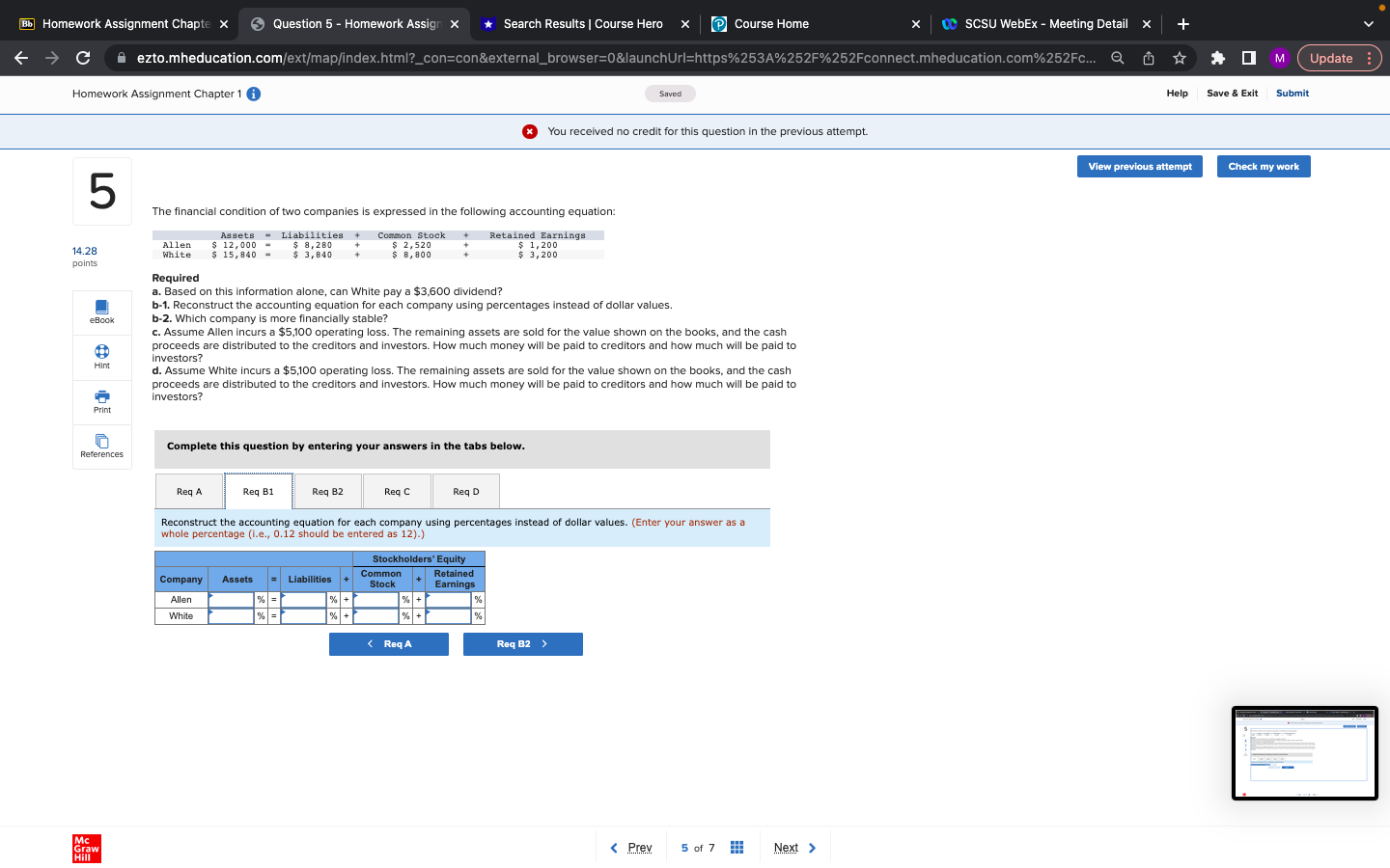 Results | Course Hero x Course Home X CC SCSU WebEx -