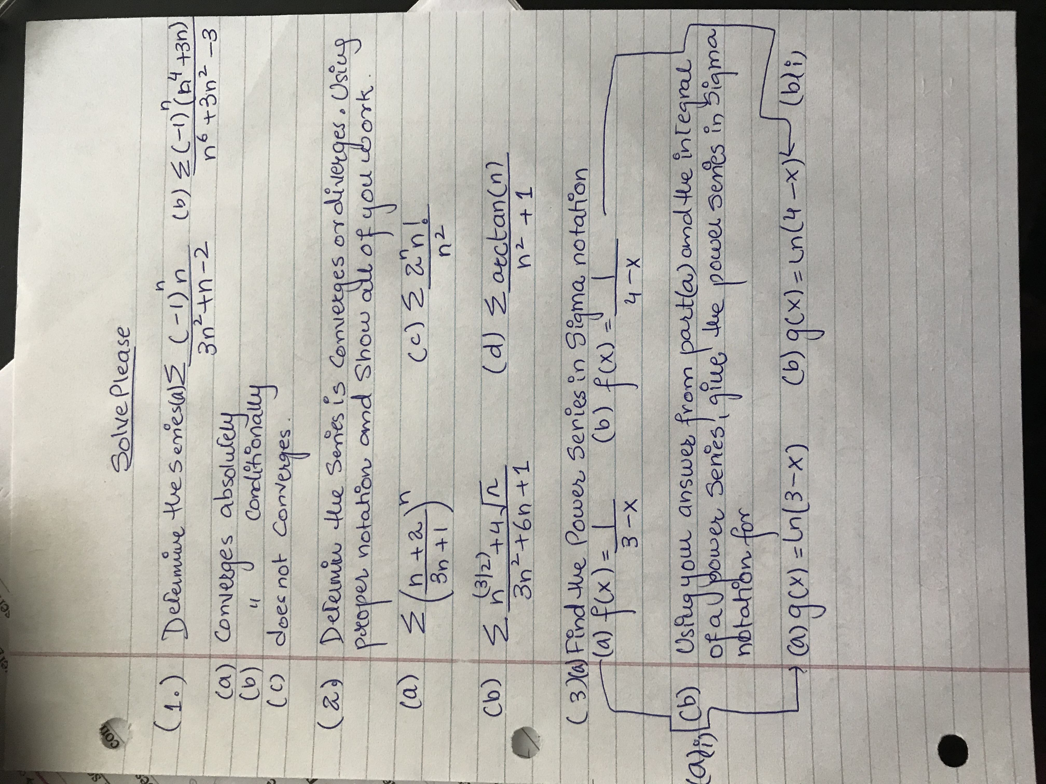  Solve Please ( 1 . ) Determine the seriesalE ( -