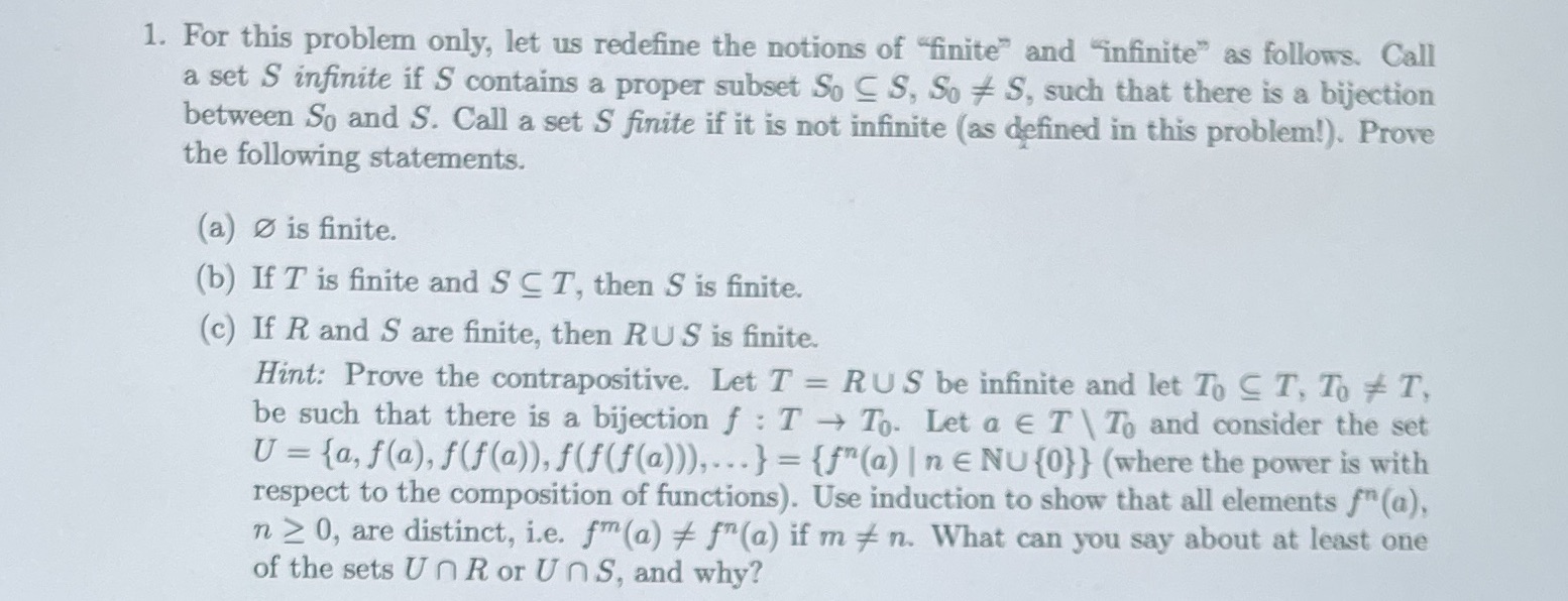 please answer #1c 1. For this problem only, let us redefine the