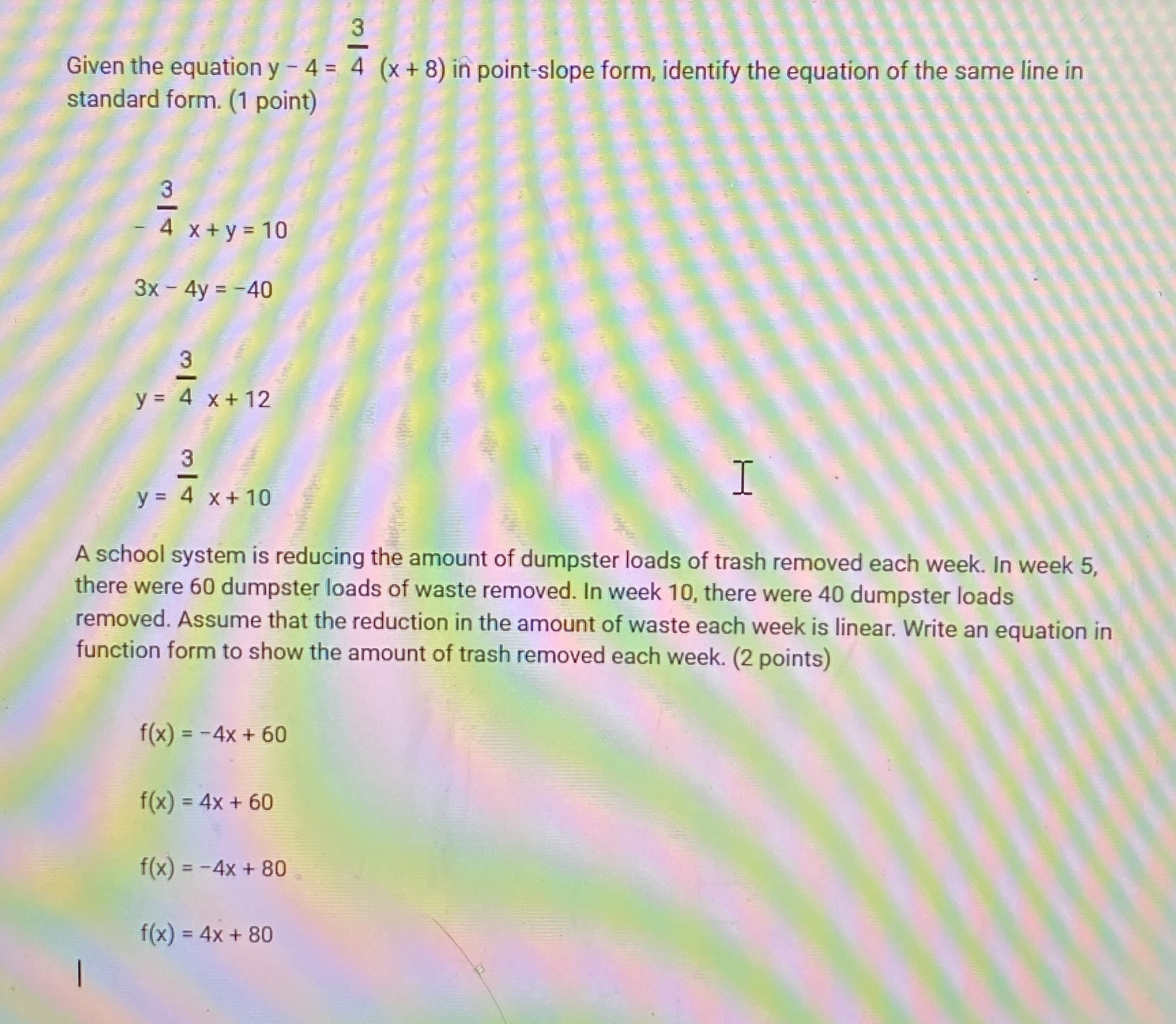 Please help Answer 3 Given the equation y - 4 = 4