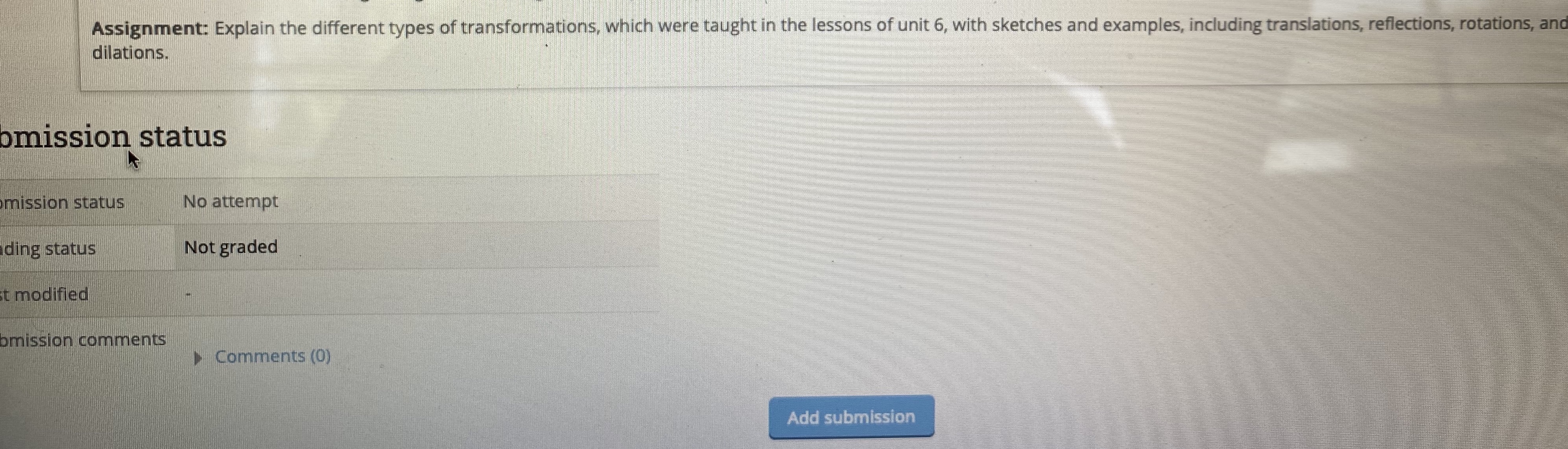 Please see below Assignment: Explain the different types of transformations, which were